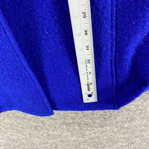 J. Crew Coat Women 6 Blue Collared Wool Button Up Long Sleeve Pockets Casual - Picture 8 of 9